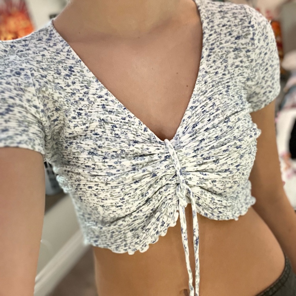 Hollister adjustable blue floral top